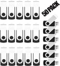 EASTBULL 50PCS 2GB Bulk Flash Drives USB 2.0 2GB Flash Drives Pack Thumb Drives Bulk Swivel Bulk USB Drives, Black