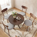 POWERSTONE 5-Piece Dining Table Set for 4, 36" Kitchen Table & 2 Chairs with Cushioned Seats, Mid-Century Dining Table Set for Small Spaces, Living Room, Apartment