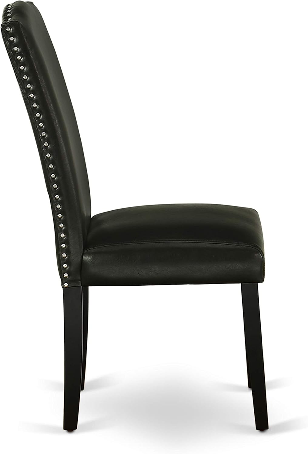 East West Furniture DUEN7-BLK-69 7 Piece Dining Table Set Consist of a Rectangle Kitchen Table and 6 Black Faux Leather Parson Dining Chairs, 36x60 Inch, Black