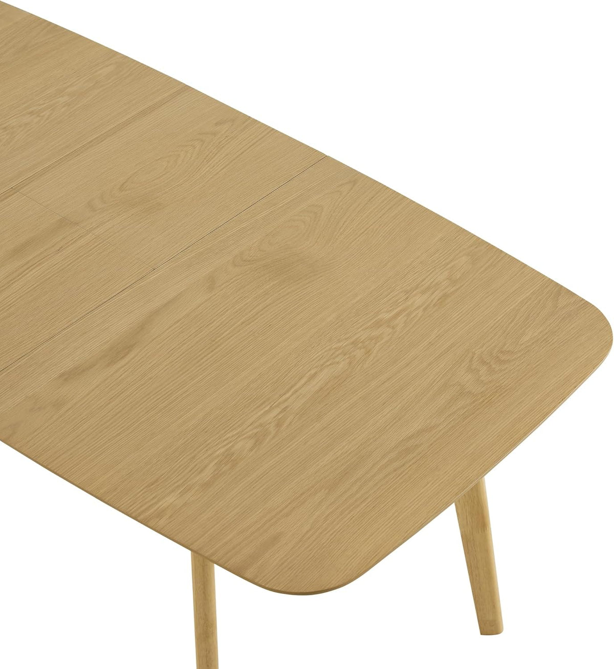 CHITA 59"-75" Extendable Dining Room Table for 4-6, Modern Wood Dining Table for Small Spaces, Kitchen, Space Saving Hidden Leaves, Solid Rubberwood Frame, Oak Veneer