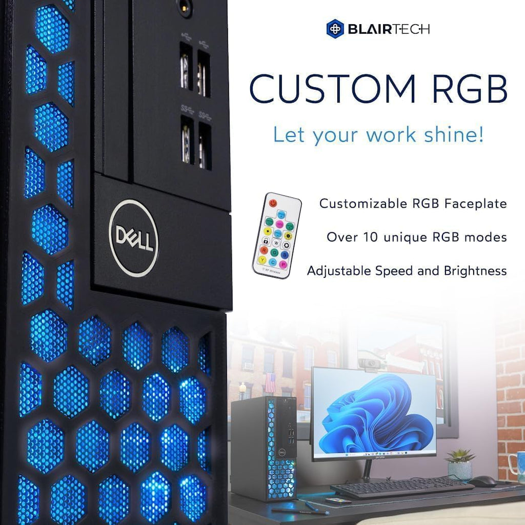 Dell Optiplex 3060 (RGB) Desktop Computer | Hexa Core Intel i5 (3.2) | 16GB DDR4 RAM | 1TB SSD | 24" LCD | Windows 11 Professional | Home or Office PC (Renewed)