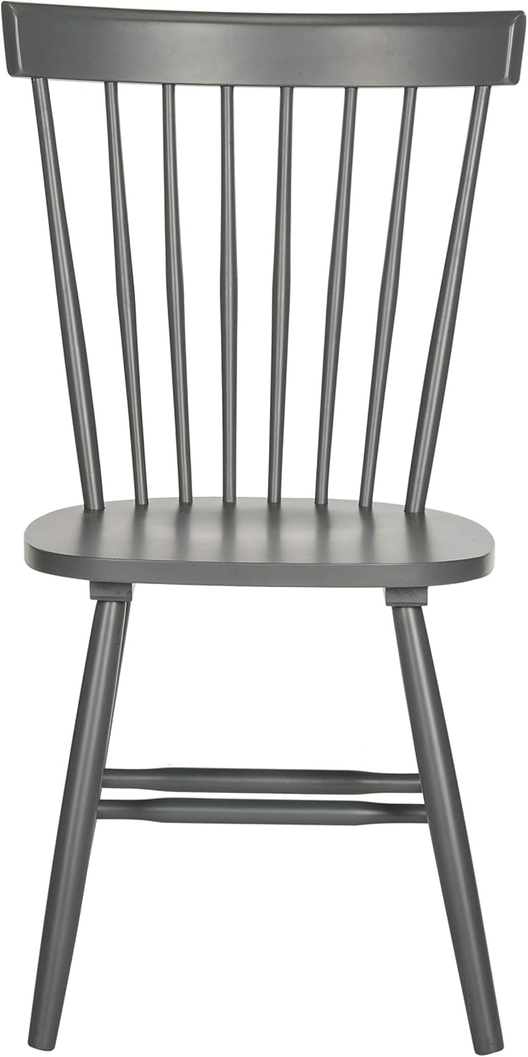 SAFAVIEH Furniture - Parker Spindle Dining Chair Set of 2 - Charcoal Grey - Solid Wood - Classic Windsor Design - Ideal for Dining Room, Kitchen, 17.3" Seat Height (AMH8500G-SET2)