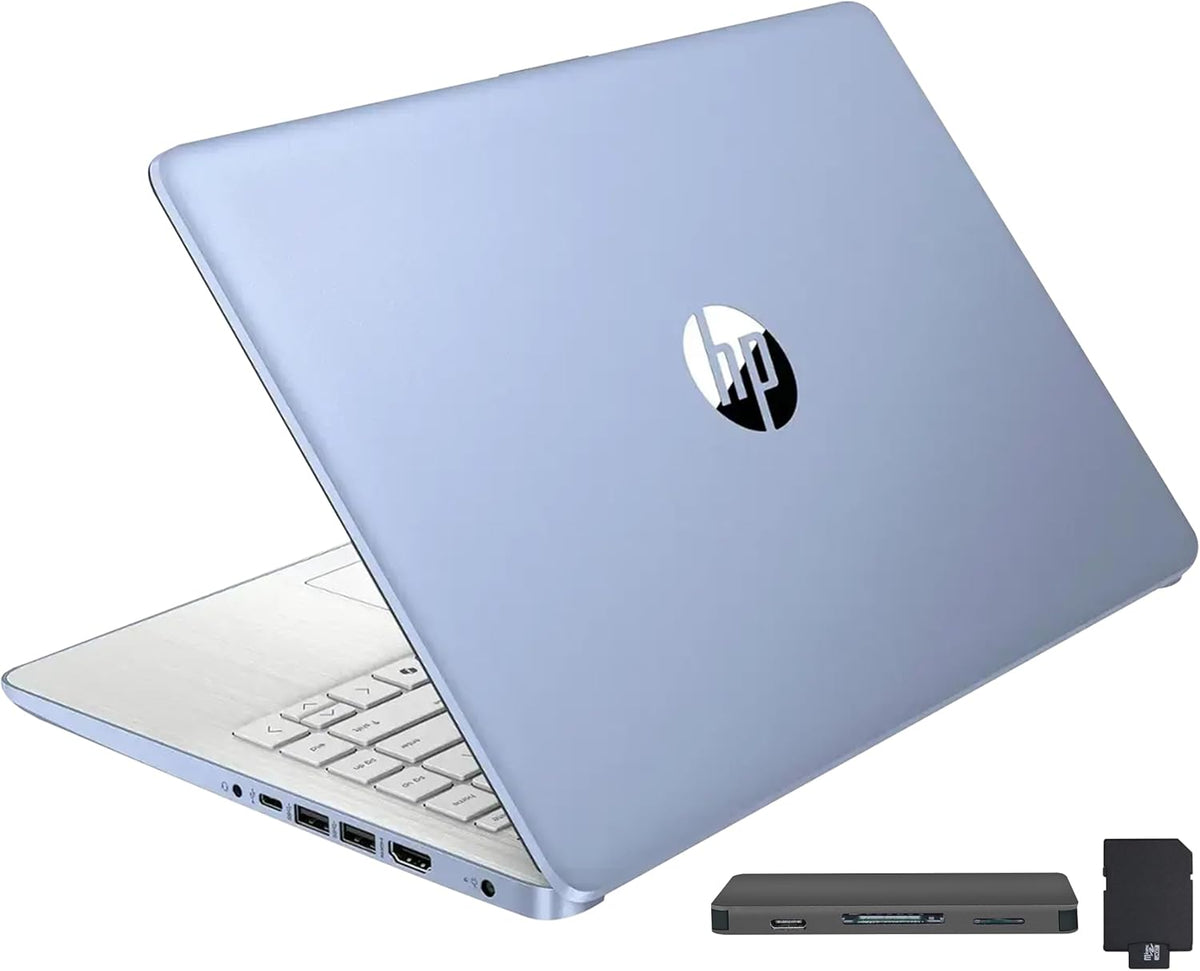 HP Stream 14" Laptop with AI Copilot, Flagship for Students & Business, 13th Gen Intel 4-Core, 4GB RAM, 256GB Storage (128GB UFS + 128GB Docking Station), Office 365 1-Year, Win 11 S, Sky Blue