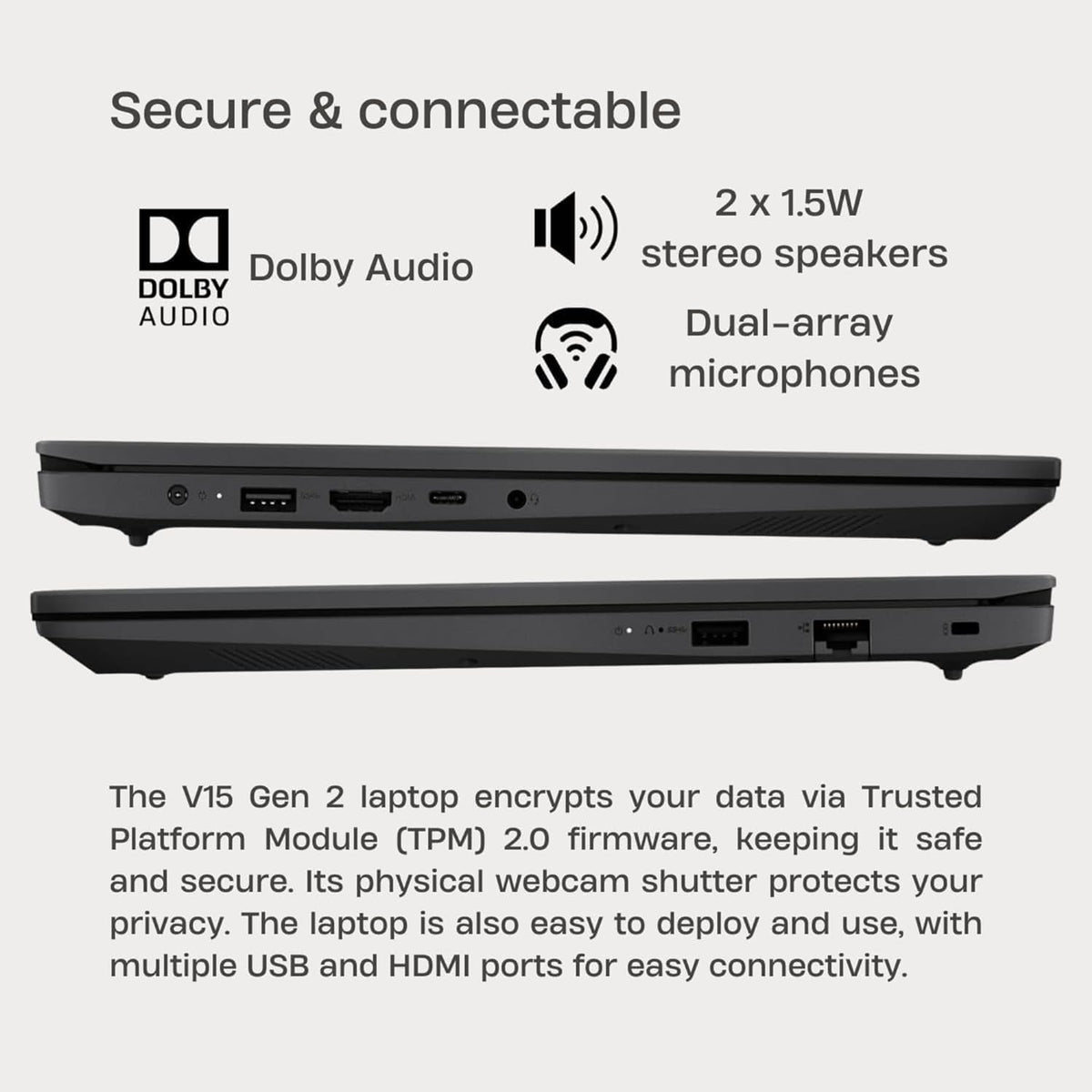 Lenovo Portable Laptop for Business and Student with Lifetime Office 365, 15.6" FHD, 16GB DDR4 RAM, 512GB PCIe SSD, Intel Dual-Core, WiFi 6, Bluetooth 5.2, USB-C, Fast Charging, Windows 11