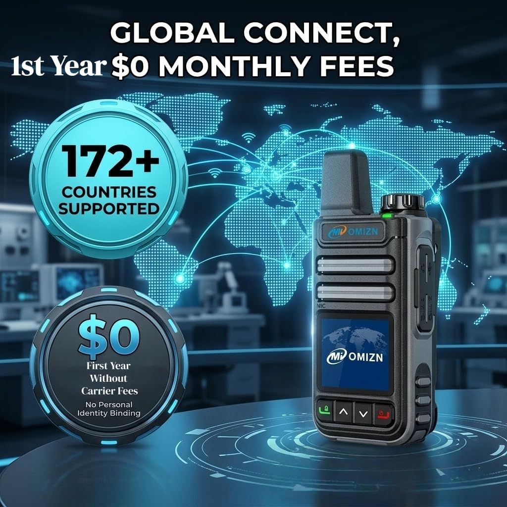 G3 4G/LTE Walkie Talkie - Long Range PTT Radio, Pre-Installed SIM, AES-256 Encryption, Military-Grade IP65 Waterproof for Fleet, Travel & Construction, Camping Gear, Grey - 6 Pack