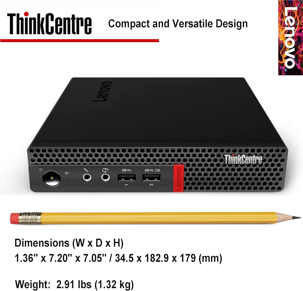 Lenovo Business Mini Desktop PC, AMD Processor, 16GB RAM, 256GB SSD, Dual Display Support, Wi-Fi, Bluetooth, USB & Ethernet Port, Windows 11 Pro, Compact, Quiet, and Space-Saving, w/Keyboard & Mouse