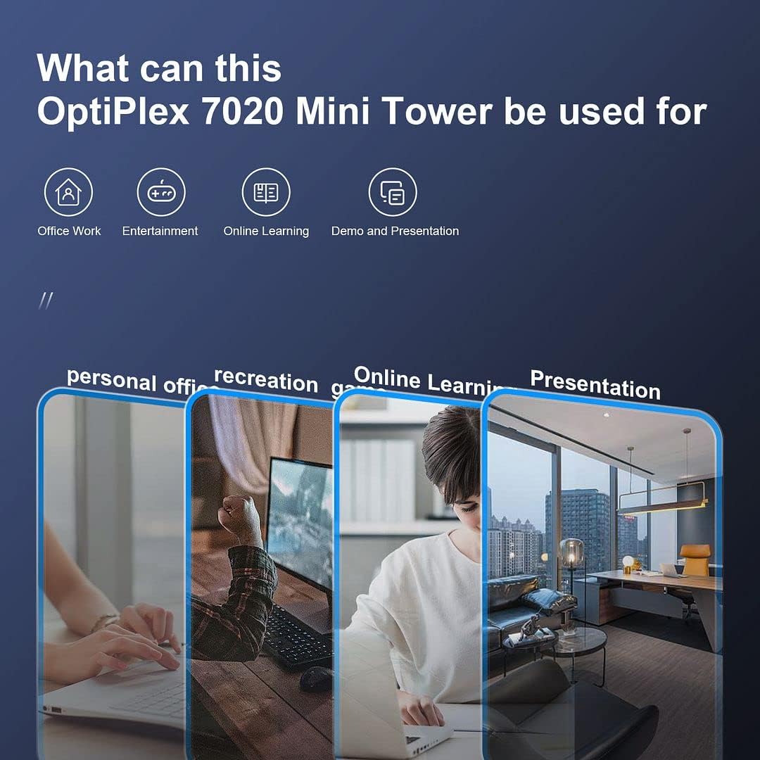 Dell OptiPlex 7020 Tower Computers PC Refurbished Desktop,i7 4790 16GB Ram 512GB SSD,2TB HDD,AC8260 Built-in WiFi,Dual Monitor Support,Altec Wireless Keyboard Mouse (Renewed)