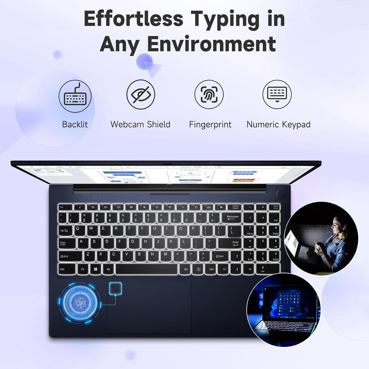 NIMO 15.6" FHD IPS Laptop, Core i3-1215U(Beats i5-1135G7, Matches i7-1165G7), 8GB RAM 256GB SSD, Backlit Keyboard, Fingerprint Reader, WiFi 6, Thin & Lightweight Laptop for Students, Home & Business