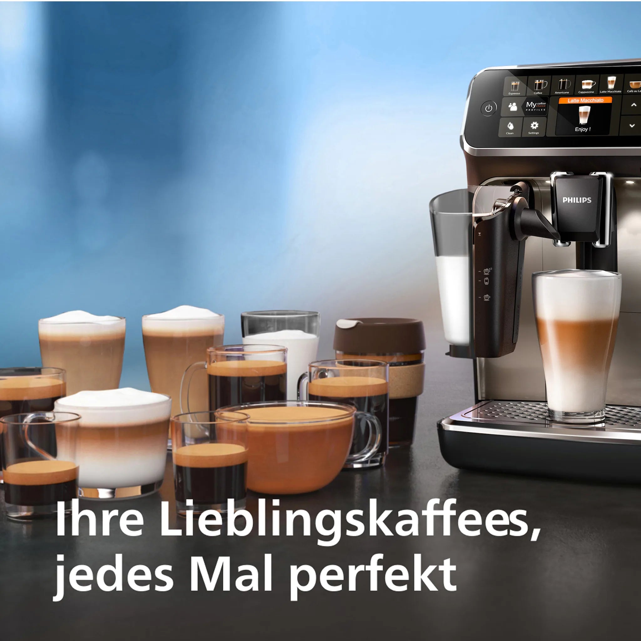 PHILlPS EP5547/90 Serie 5500 LatteGo 19 Kaffeespezialitäten Kaffeevollautomat Schwarz verchromt