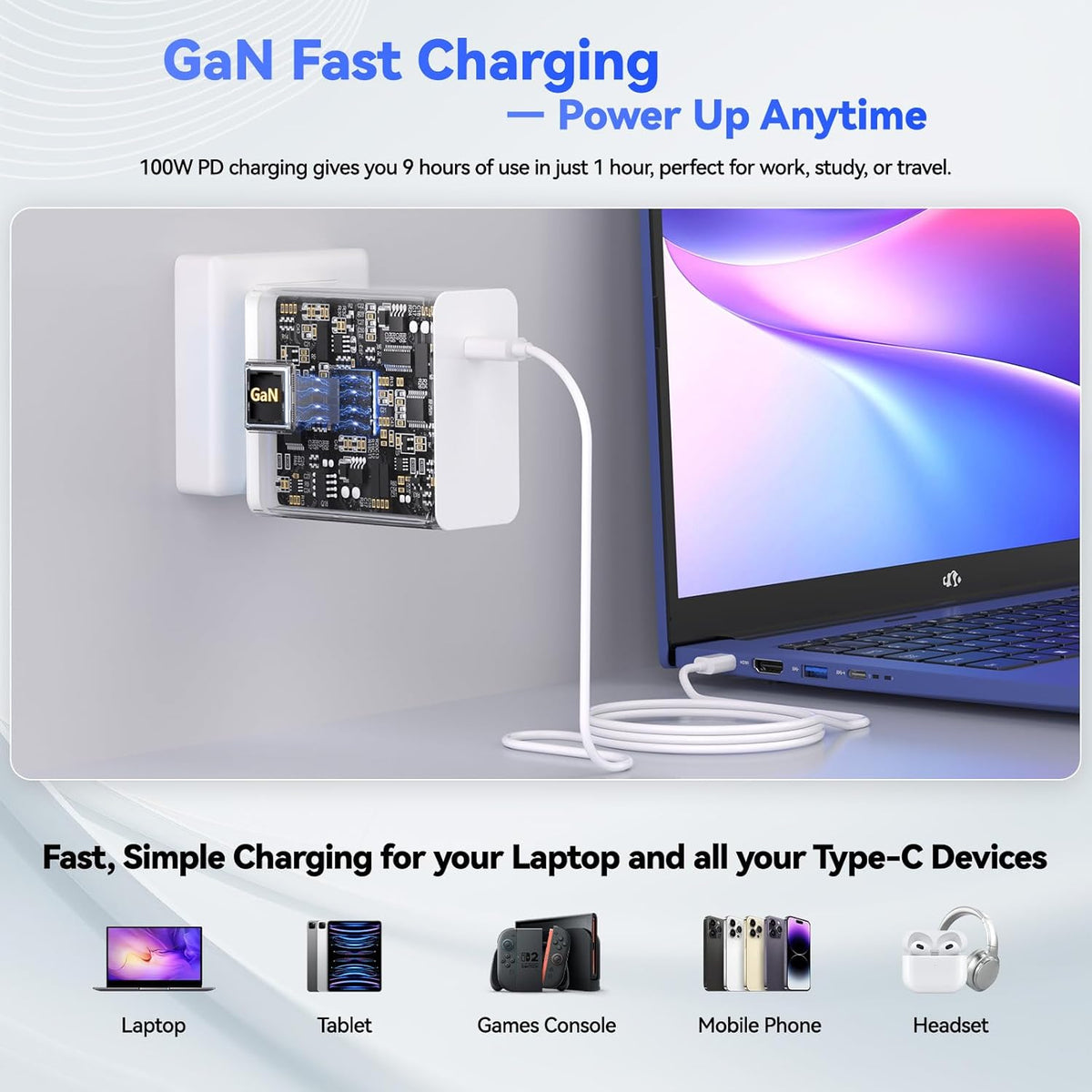 NIMO Gaming Laptop, 17.3" FHD IPS Anti-Glare Screen, AMD R7 7735HS (Up to 4.75GHz, Beat i7-12650H) Computer with 16GB DDR5 RAM 1TB SSD, 180° Viewing, Radeon 680M, 100W Type-C, for Business, College