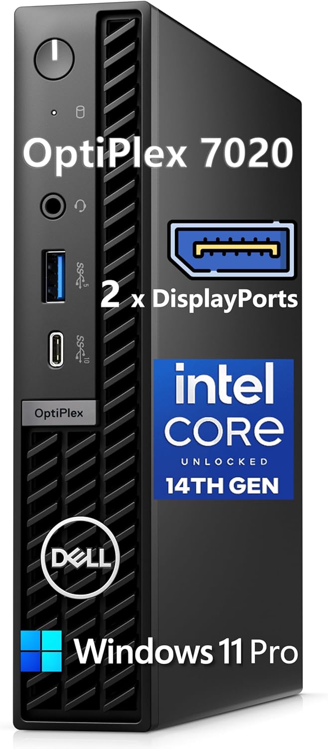 Dell OptiPlex High-Performance Mini Business Desktop, 14th Gen i3-14100T CPU, 8GB RAM, 512GB PCIe SSD, WiFi 6E, Triple Display Support (HDMI+2DP), Ultra-Compact for Office & Workspace, Windows 11 Pro