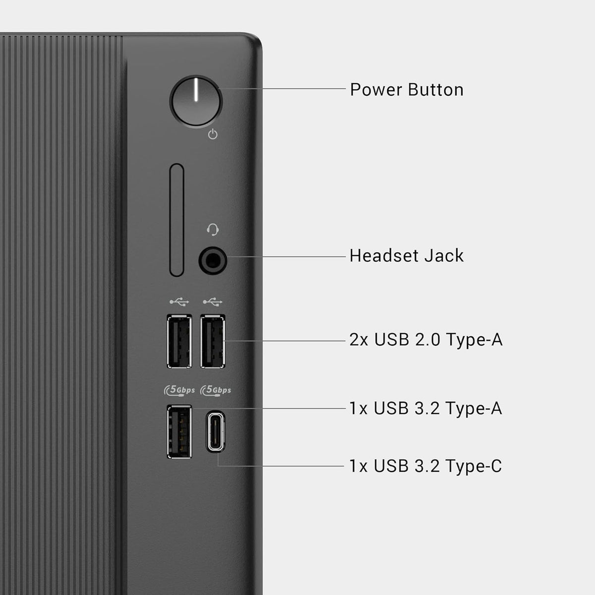 Dell Slim DS1265 AMD Desktop - AMD Ryzen™ 5 150 Processor, AMD Radeon™ 660M, 16GB DDR5 4800MT/s Memory, 512GB M.2 SSD, Dell Wired Keyboard and Mouse, Windows Home 11, Basic Onsite Service.