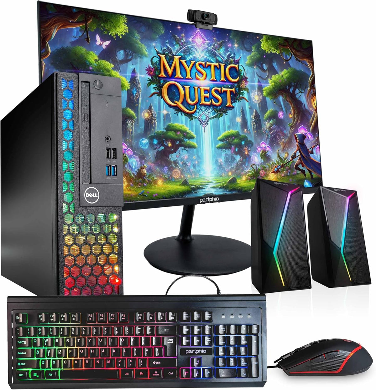 Dell Optiplex 3060 (RGB) Desktop Computer | Hexa Core Intel i5 (3.2) | 16GB DDR4 RAM | 1TB SSD | 24" LCD | Windows 11 Professional | Home or Office PC (Renewed)