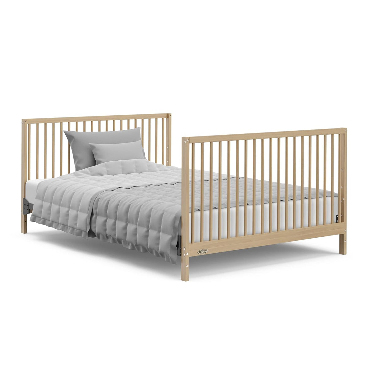 Graco Teddi 5-in-1 Convertible Crib with Drawer – GREENGUARD Gold Certified, Full-Size Nursery Storage Drawer, Baby Crib Converts to Toddler Bed, Daybed and Full-Size Bed (Driftwood)