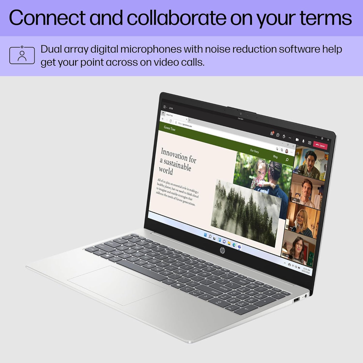 HP 15.6 inch Laptop, HD Touchscreen Display, AMD Ryzen 3 7320U, 8 GB RAM, 128 GB SSD, AMD Radeon Graphics, Windows 11 Home in S Mode, Natural Silver, 15- fc0099nr