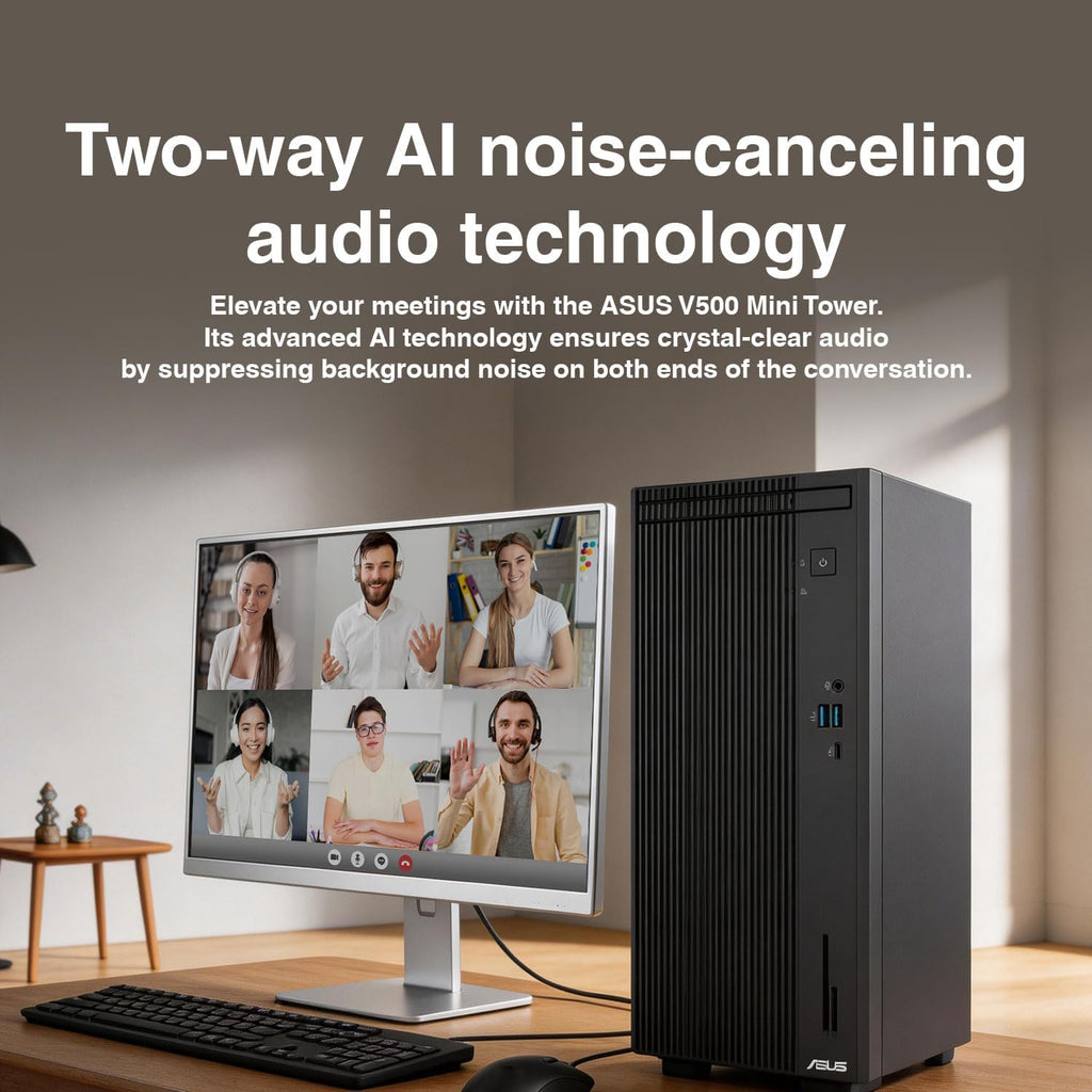 ASUS V500 15L Home & Business Tower Desktop (Intel i7-13620H, Intel UHD Shared, 32GB DDR5, 1TB SSD, WiFi 6, BT 5.3, Support 4K Monitor, Win11Pro) w/Wired Keyboard & Mouse, Dockztorm USB Hub (Renewed)