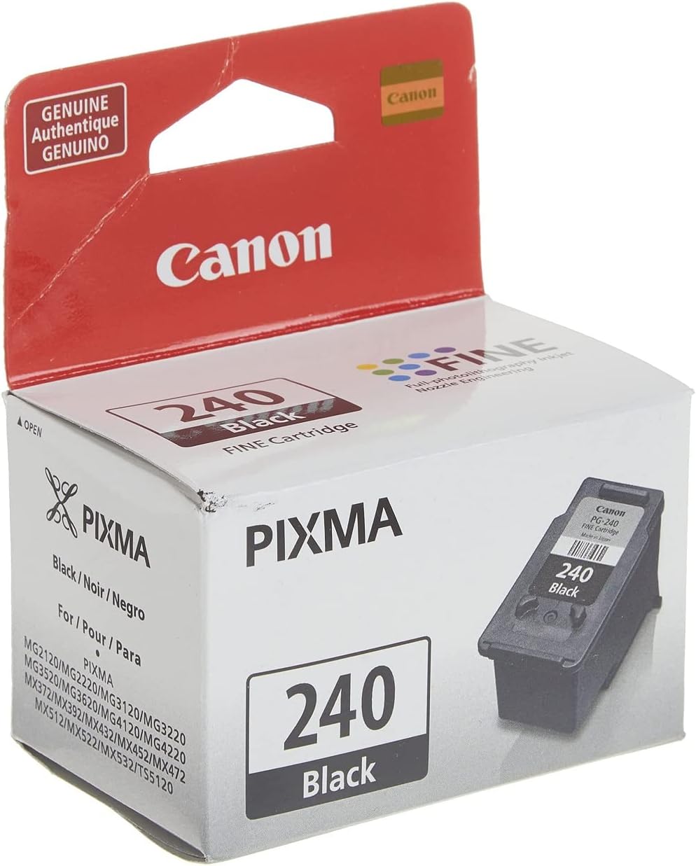 Canon Pixma MG3620 Wireless All-in-One Color Inkjet Printer with Mobile & Tablet Printing, Black - Canon CL-241 Color Ink & PG-240 Black