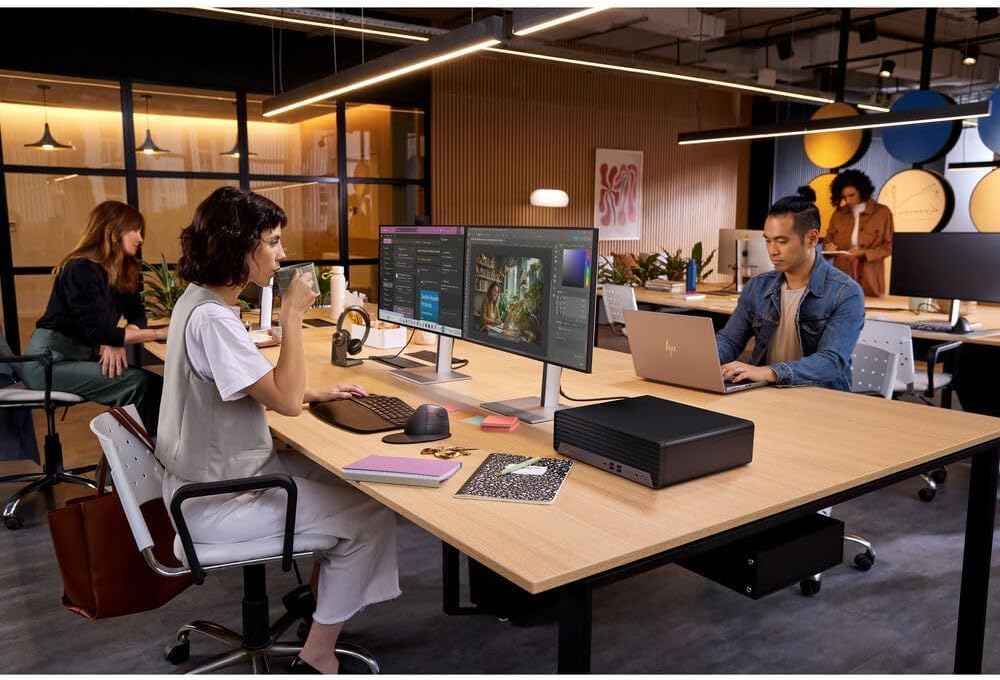 HP Elite 805 G9 SFF Business Desktop Computer, AMD Ryzen 5 8500G, 16GB DDR5, 1TB PCIe SSD, Radeon 740M Graphics, Dual 4K Display Support, USB-C, HDMI, RJ-45, Wi-Fi, Wired KB & Mouse, Windows11 Pro