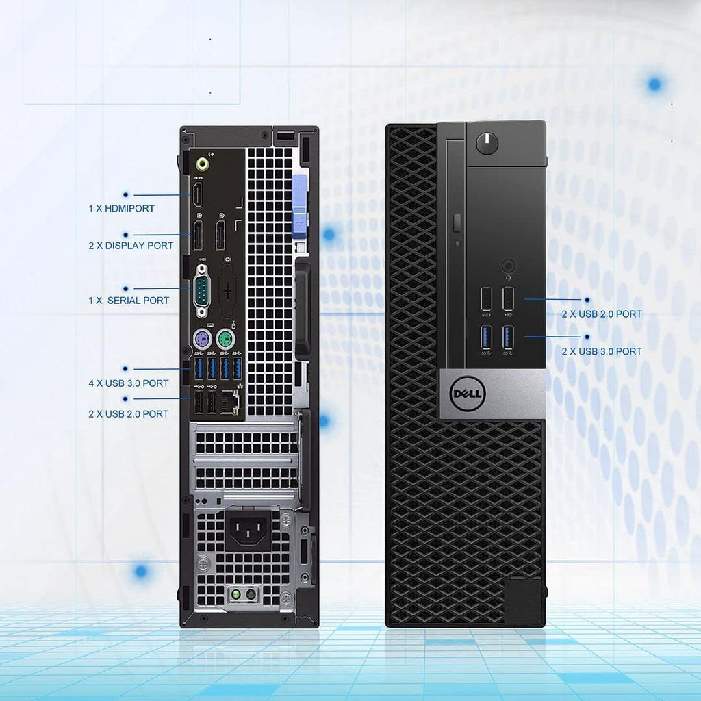 Dell OptiPlex 7040 SFF Desktop Computer PC Intel Quad Core i7-6700 3.20GHz AX200 Built-in WiFi 6 Bluetooth 16GB DDR4 256GB NVMe M.2 SSD 2TB HDD HDMI Wireless Keyboard & Mouse Windows 11 Pro (Renewed)