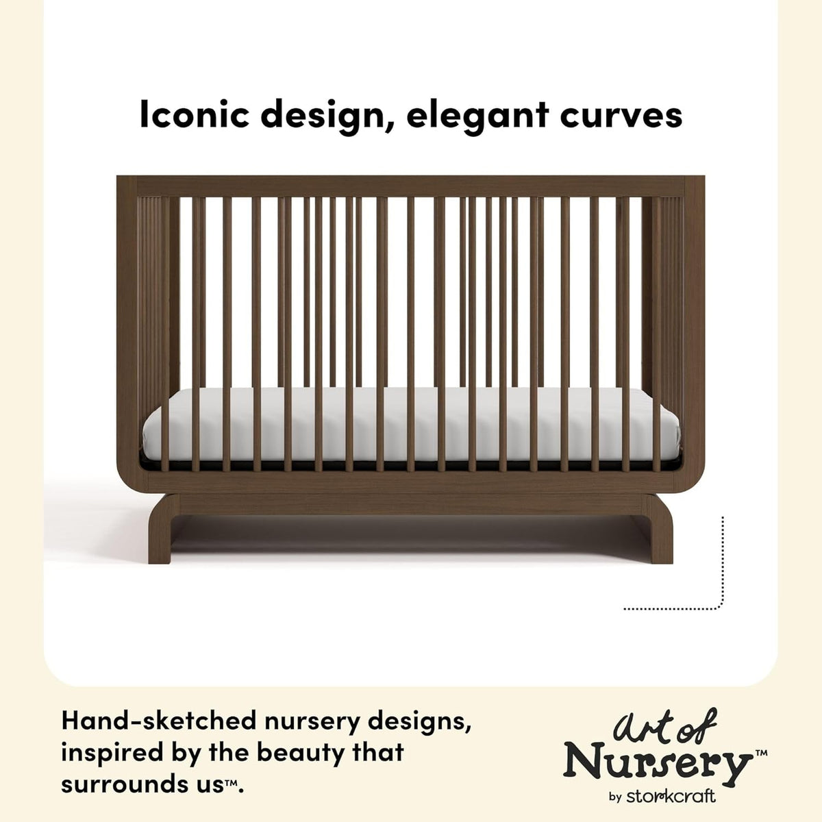 Storkcraft Santorini 5-in-1 Convertible Crib with Toddler Guardrail – GREENGUARD Gold Certified, Conversion Kit Included, 100% Solid Wood, Fits Standard Crib Mattress (Hazelnut)