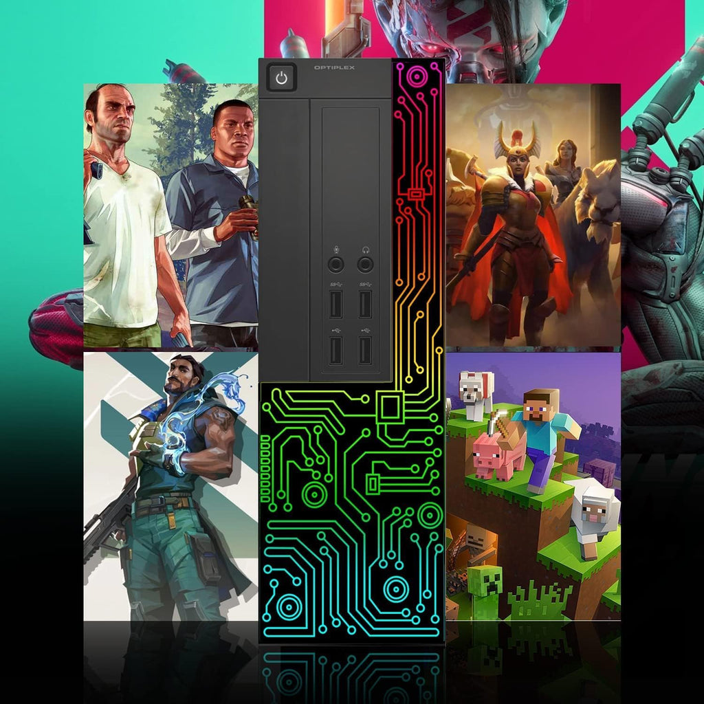 Dell Gaming OptiPlex Desktop RGB Computer PC, Intel Core i7, GeForce GT 1030 2GB GDDR5, 16GB RAM, 512GB SSD, 24 Inch HDMI Monitor, Keyboard Mouse and Headset, WiFi, W11 Pro (Renewed)