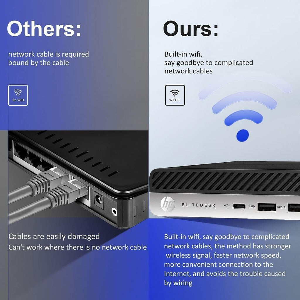 HP EliteDesk 800 G4 Mini Business Desktop Computer PC, Intel Core i5-8500T, 8GB RAM DDR4, 256GB SSD, Mouse & Keyboard, 2 DisplayPorts, WiFi & Bluetooth, Windows 11 Pro (Renewed)