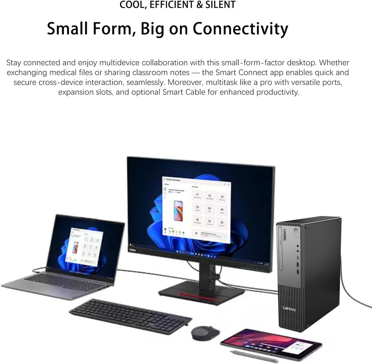 Lenovo ThinkCentre Small Form Factor Business Desktop, 13th Gen Intel Core i7-13620H, 16GB DDR5, 512GB SSD, HDMI, VGA, Wi-Fi, Wired KB & Mouse, Windows 11 Pro, Bundle with Adata 64GB USB Flash Drive