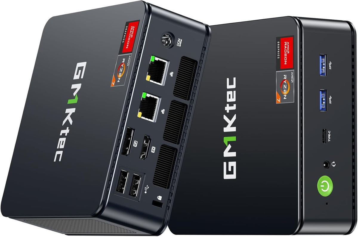 GMKtec M5 Ultra Gaming Mini PC Ryzen 7 7730U (Upgraded 7430U/ 5825U), 32GB RAM 512GB SSD Dual NIC LAN 2.5GbE Desktop Computers, Triple 4K Display, WiFi 6E, USB-C, BT 5.2, DP, HDMI 2.0