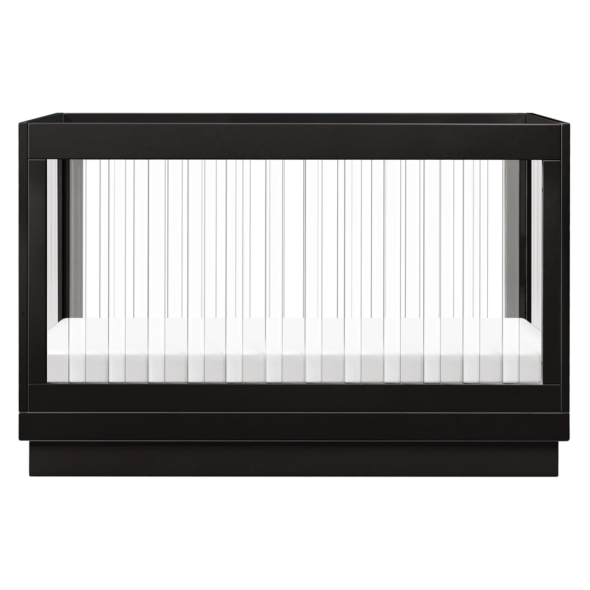 Babyletto Harlow Acrylic 3-in-1 Convertible Crib with Toddler Bed Conversion Kit in Black with Acrylic Slats, Greenguard Gold Certified