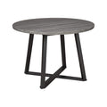 Signature Design by Ashley Centiar Mid Century Round Dining Room Table with Metal Legs, Gray & Black | Mid Century