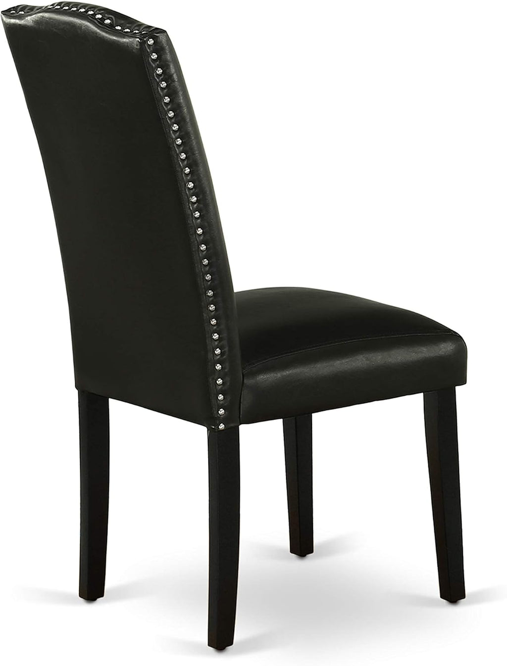 East West Furniture DUEN7-BLK-69 7 Piece Dining Table Set Consist of a Rectangle Kitchen Table and 6 Black Faux Leather Parson Dining Chairs, 36x60 Inch, Black