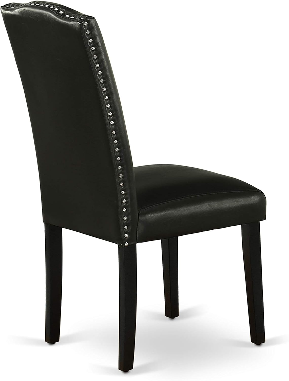 East West Furniture DUEN7-BLK-69 7 Piece Dining Table Set Consist of a Rectangle Kitchen Table and 6 Black Faux Leather Parson Dining Chairs, 36x60 Inch, Black