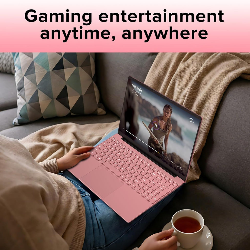 2026 Laptop 15.6" Rose Pink, Fingerprint & Backlit Keyboard with Numpad, 8GB RAM 256GB SSD, Quad-Core Processor (Up to 2.8GHz), 1080P FHD IPS, Aesthetic PC for Business & Student