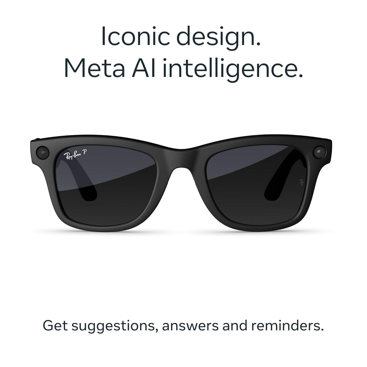 Ray-Ban Meta (Gen 2), Wayfarer, Matte Black | Smart AI Glasses for Men, Women — 2X Battery Life — 3K HD Resolution — 12 MP Ultra-Wide Camera, Audio, Video — Polarized Gradient Graphite Lenses