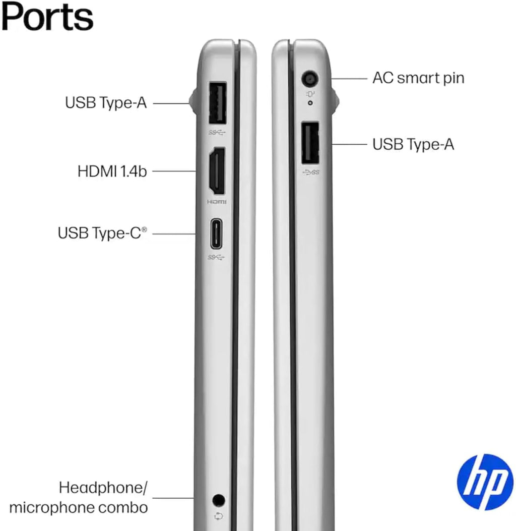 HP Ultrabook Laptop • Microsoft 365 • 8GB RAM • Intel 13th 4-Cores N100 • 128GB SSD Storage • Win 11 • no Mouse • Sliver | Everyday Essential and High Performance