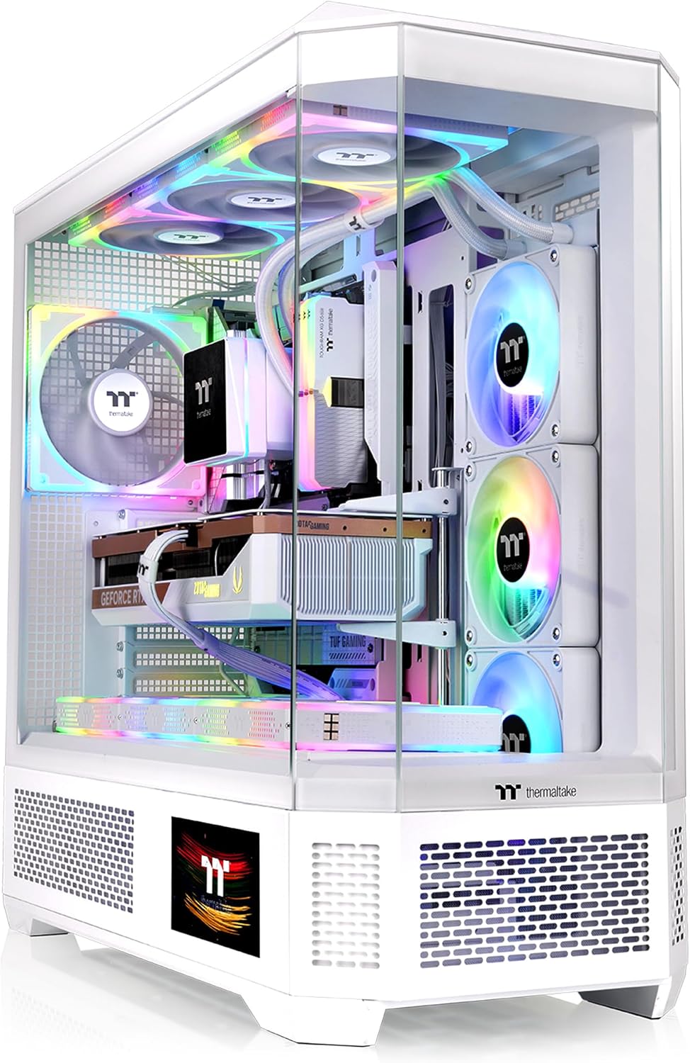 Thermaltake View 600 TG; Full Tower; 420mm Radiator Support; 480mm GPU Clearance; Hidden Connector Support; Rotatable PCIe Slots; 220mm PSU Clearance; Snow; CA-11H-00F6WN-00