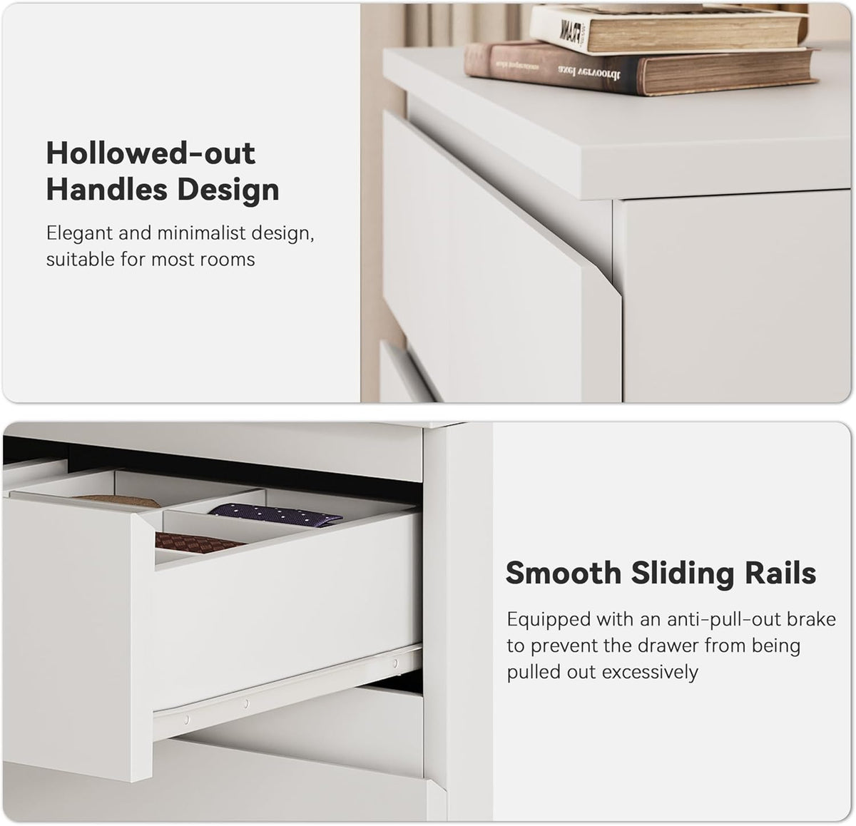 Jocoevol White Tall 8 Drawer Dresser for Bedroom,Dressers & Chests of Drawers with Jewelry Storage,Wood Storage Dresser with Deep Drawers for Living Room Hallway Entryway(55.3" L*23.6" W*15.7")