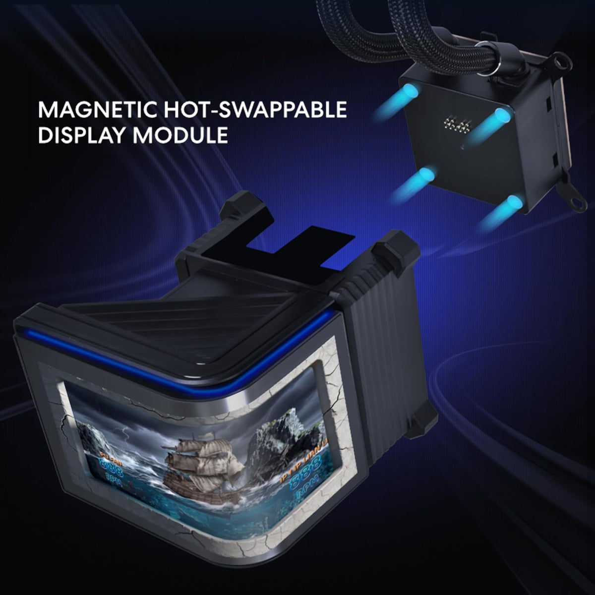 Lian Li Hydroshift II OLED Curved 360P28 V2 Liquid CPU Cooler - 360mm AIO - 3x120mm P28V2 Fans - 6.67" Screen - 3D Animation Effects - Daisy-Chain, LGA 1851/1700, AMD AM5/4- Black (HS2OLDC36PB)