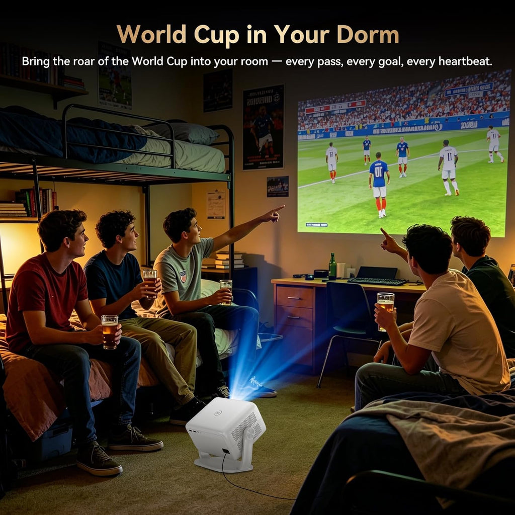 【Officially-Licensed APP & 4k Support】Smart Projector with 5G WiFi and Bluetooth with Auto Focus & Keystone, Native 1080P Outdoor Movie Projector Bedroom/Home/Celling