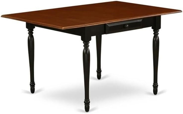 East West Furniture MZKE3-BCH-W 3 Piece Modern Dining Table Set Contains a Rectangle Wooden Table with Dropleaf and 2 Dining Chairs, 36x54 Inch, Black & Cherry