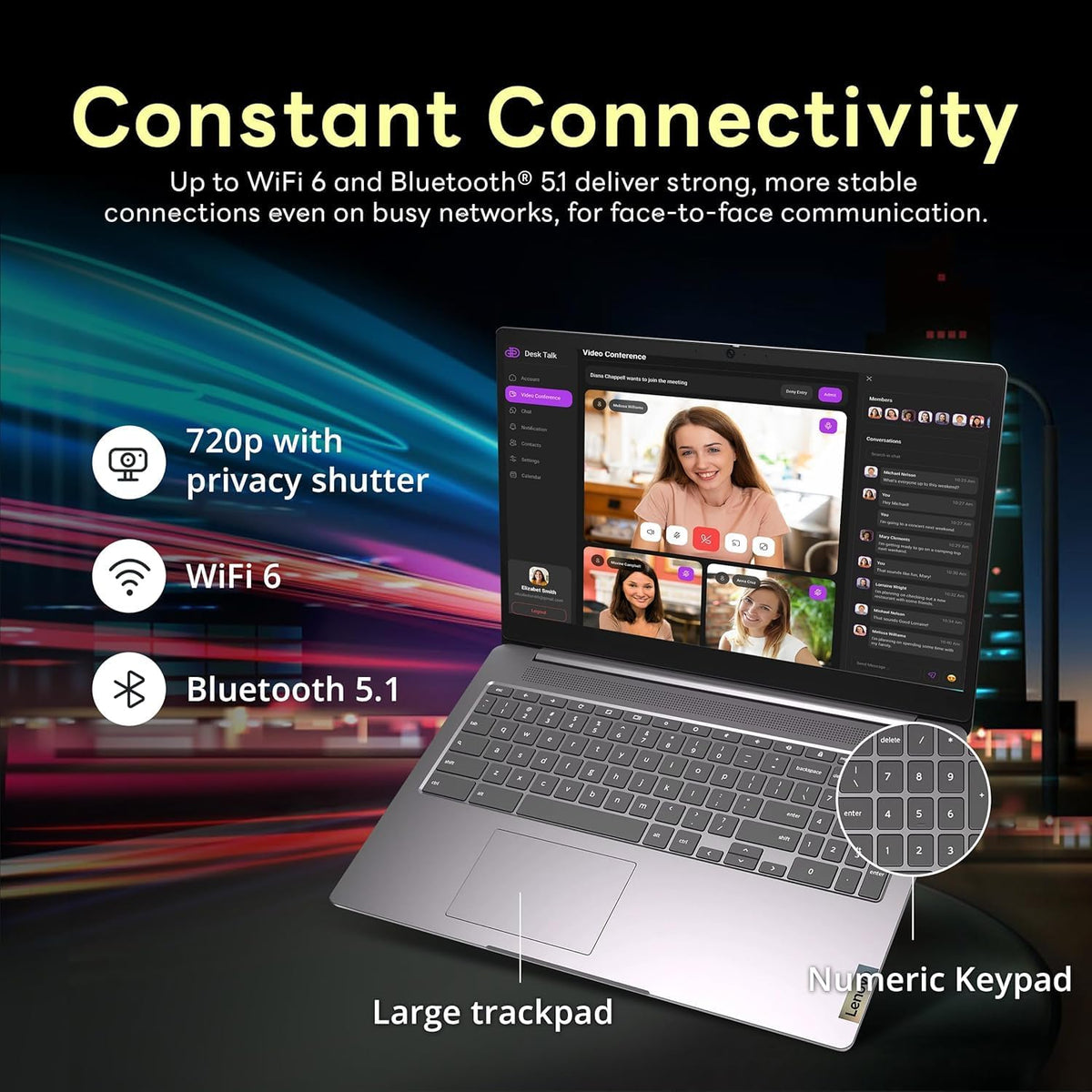 Lenovo Chromebook Flagship 15.6" FHD Laptop Computer for Business Student, Intel Celeron N4500, 4GB RAM, 320GB Storage (64GB eMMC+ 256GB Card), WiFi 6, Long Battery, Chrome OS +MarxsolAccessory