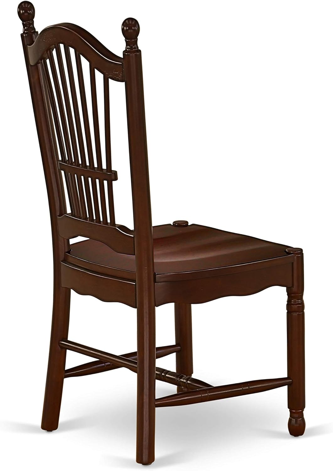 East West Furniture DOC-MAH-W Dover Kitchen Dining Chairs - Slat Back Wood Seat Chairs, Set of 2, Mahogany