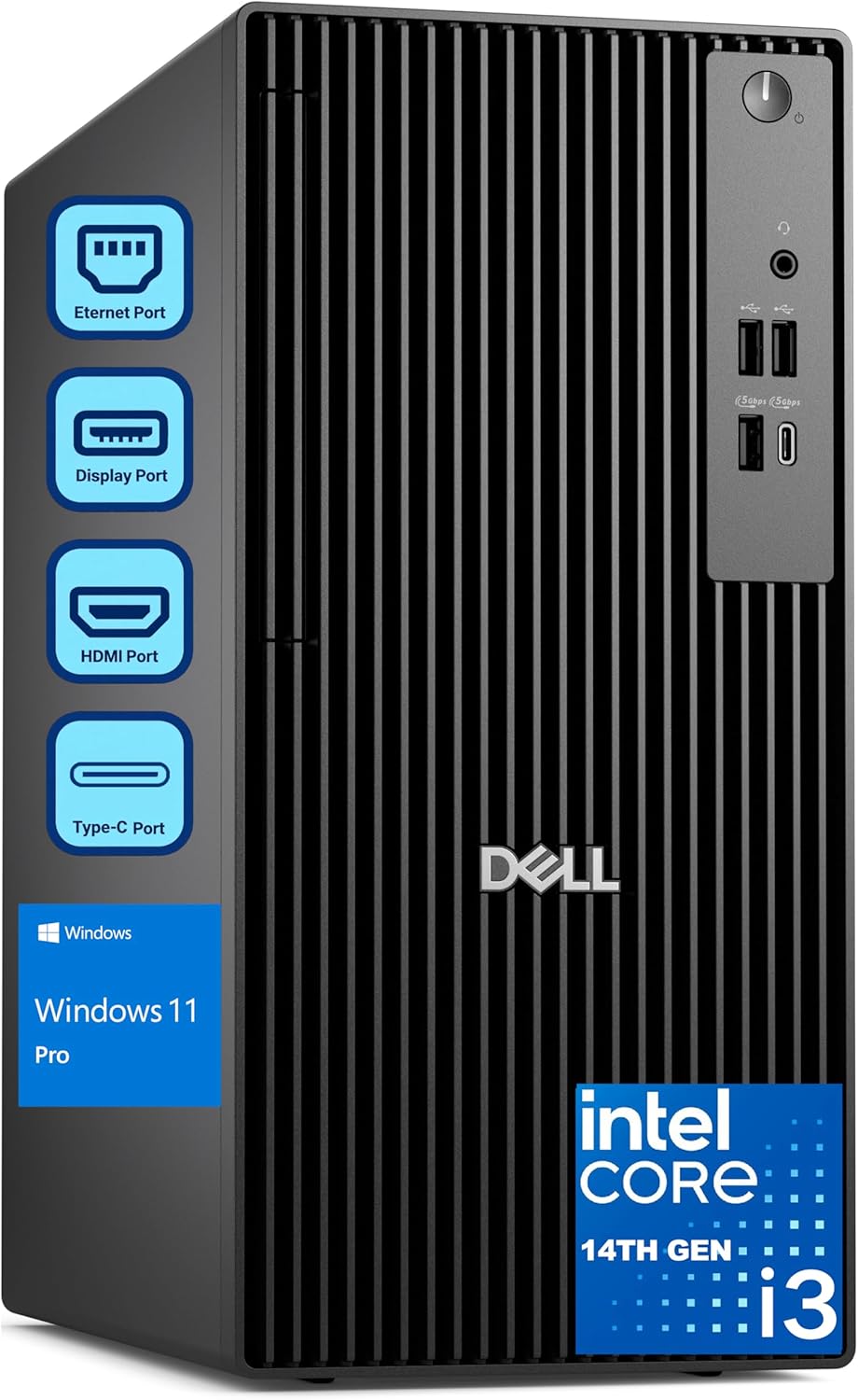 Dell Pro Tower Desktop Computer, Next Gen OptiPlex, 14th Gen Intel i3-14100 (4-Core), 8GB DDR5 RAM, 256GB PCIe SSD, Windows 11 Pro – Reliable Essential Desktop for Small Business & Home Office