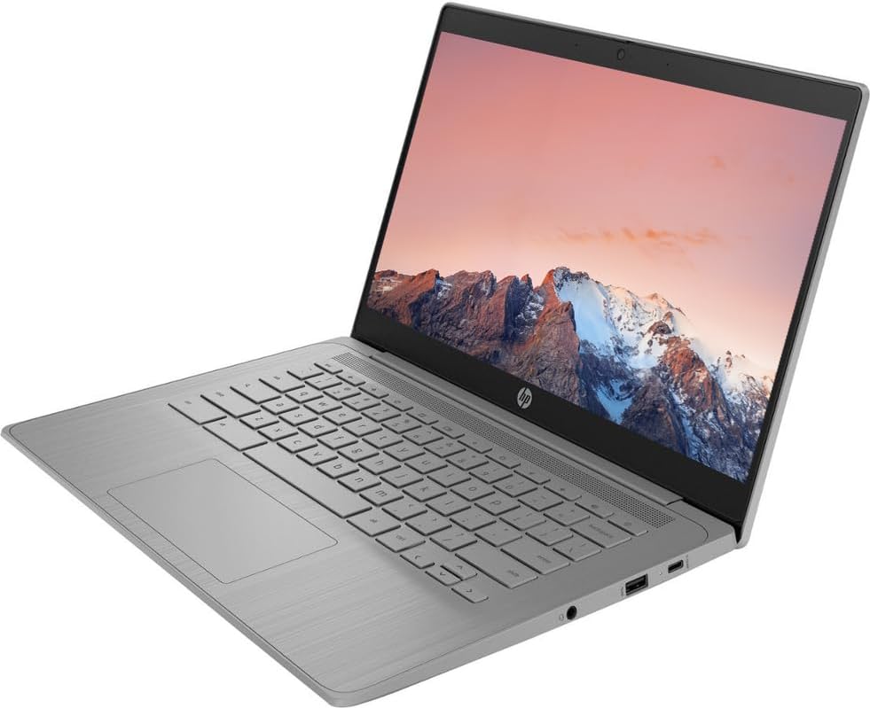 HP Chromebook 14" Business & Student Laptop Computer, Intel Celeron N4120, HD Webcam, WI-FI, HD Audio, Chrome OS, PLUSERA Earphones, Gray (Gray, 4GB RAM | 64GB eMMC)