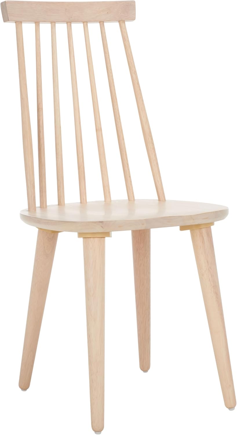 SAFAVIEH Furniture - Burris Side Chair Set of 2 - White Washed - Solid Wood - Modern Clean-Line Design - Ideal for Dining Room, Kitchen, Living Room, 17.7" Seat Height (AMH8511P-SET2)
