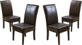 Christopher Knight Home Pertica T-Stitch Leather Dining Chairs, 4-Pcs Set, Chocolate Brown