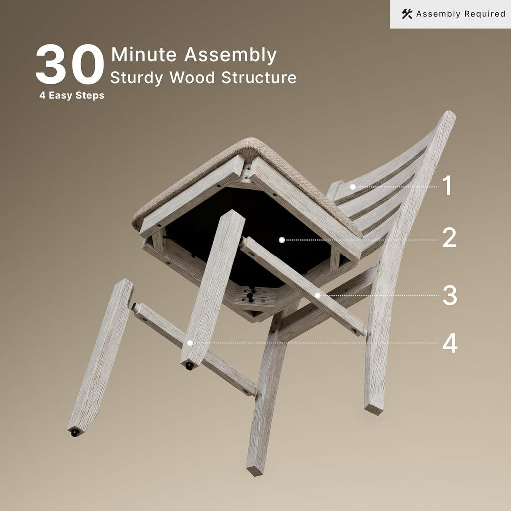 Signature Design by Ashley Skempton Modern Farmhouse Dining Room Chair, 2 Count, Ladderback Design, Wood, 17.75" W x 21.5" D x 38.63" H, White and Light Brown