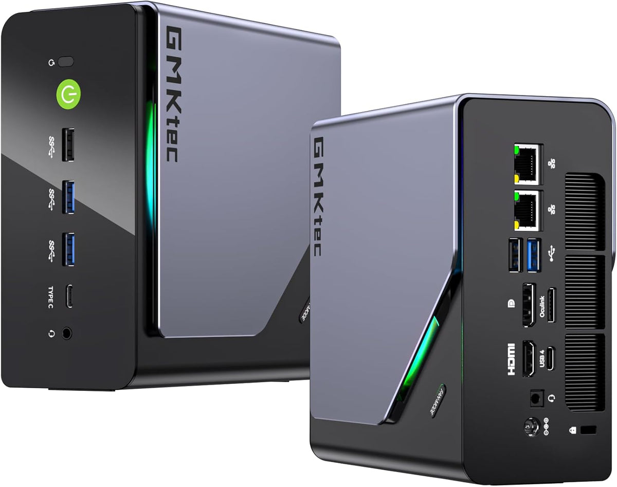 GMKtec Gaming Mini PC, K12 AMD Ryzen 7 H 255 (Upgraded 8745HS) 32GB DDR5 RAM 2TB SSD, Desktop Computer 3X M.2 2280 Expansion, Oculink, Dual NIC 2.5G, HDMI 2.1, USB4