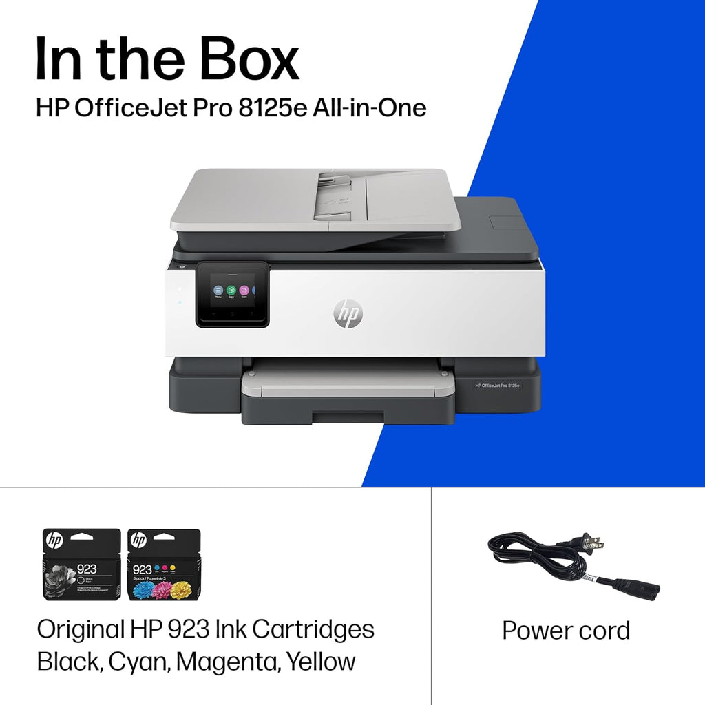 HP OfficeJet Pro 8125e Wireless All-in-One Color Inkjet Printer, Home Office, Print/Scan/Copy, ADF, Duplex Printing, AI-Enabled (Renewed)