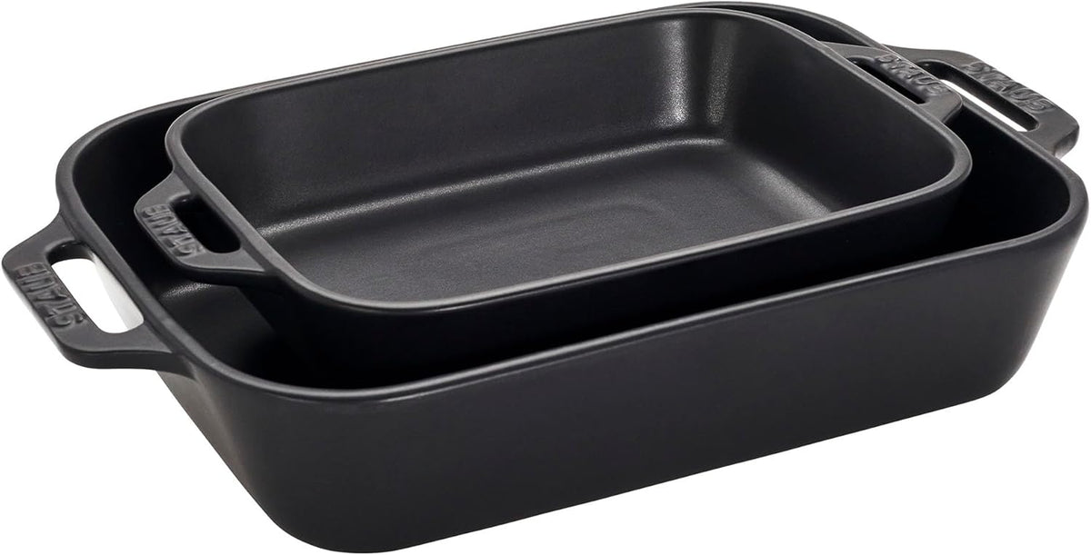 Staub Ceramic Stoneware 5-Pc Mixed Baking Dish Set – Matte Black